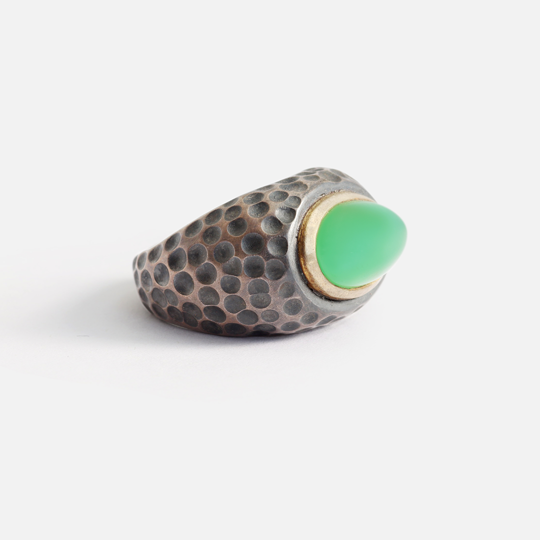 Honeycomb / Chrysoprase Ring By fitzgerald jewelry in rings Category