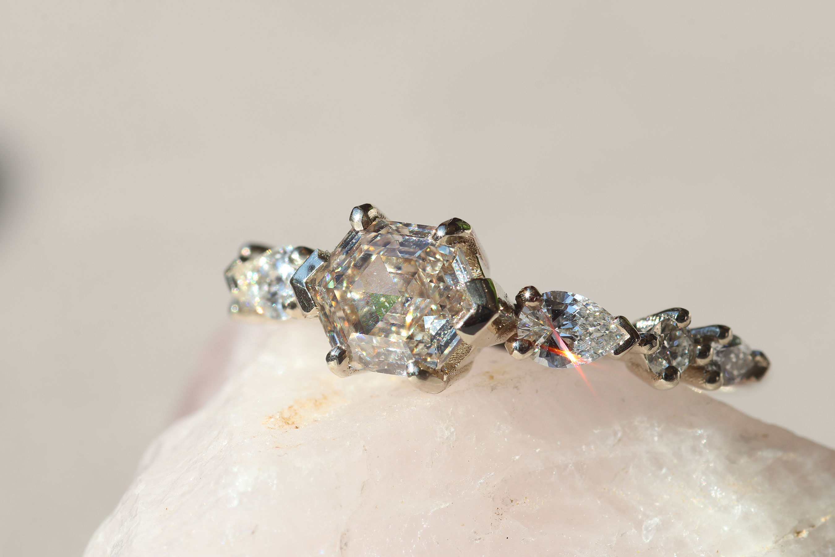 Champagne Hex and Pears / Ring By fitzgerald jewelry