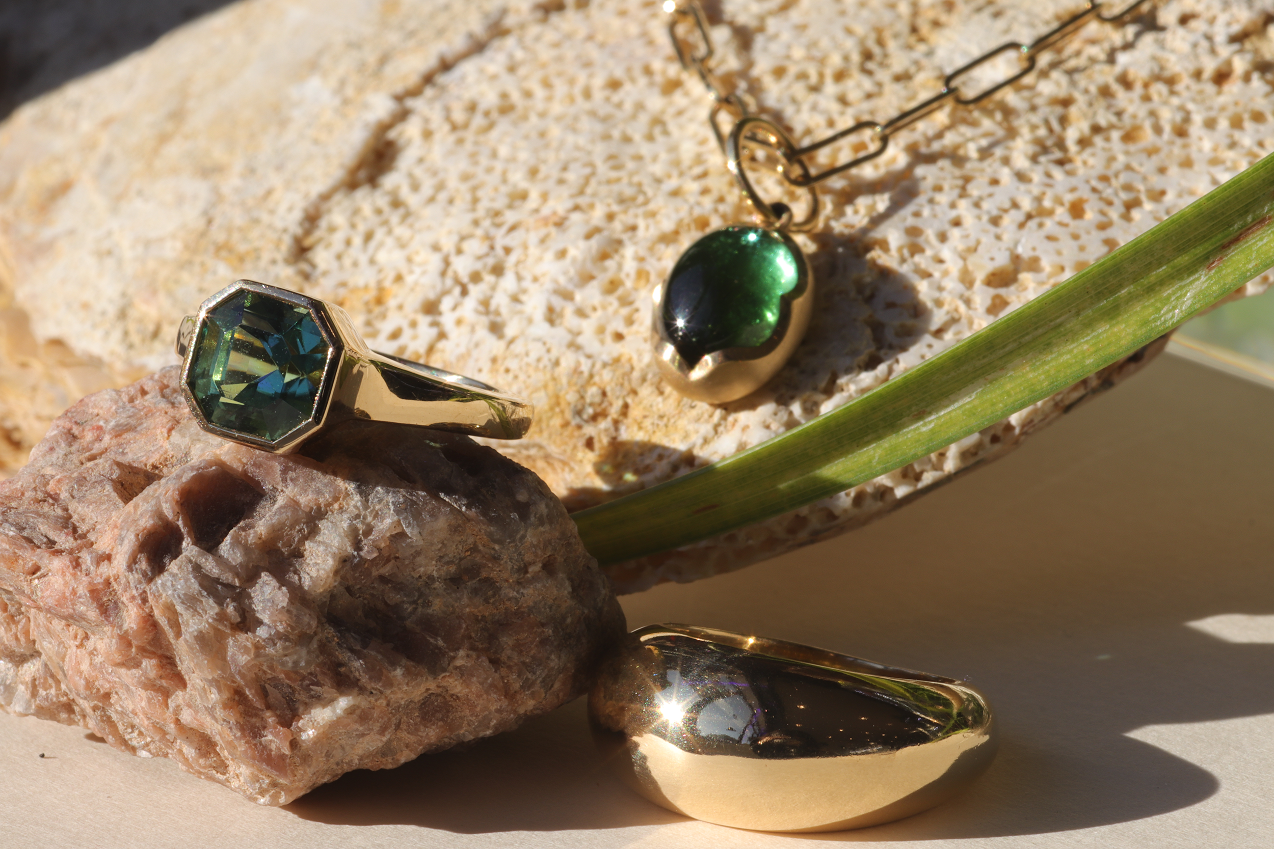 Blue and Green Tourmaline Ring By Bree Altman in ENGAGEMENT Category