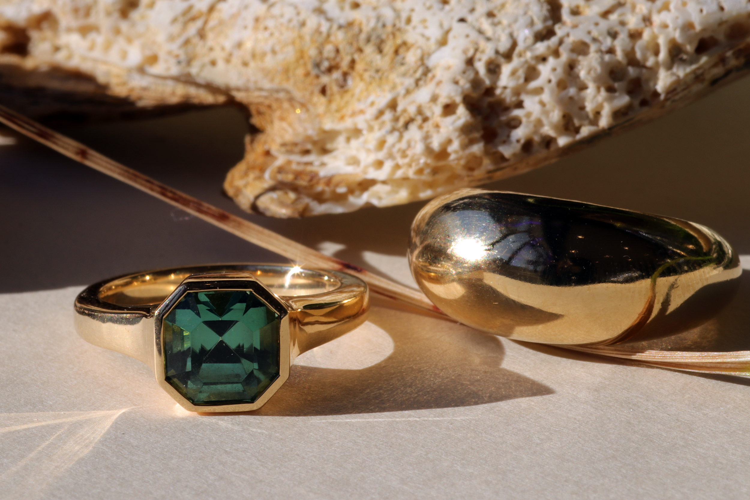 Blue and Green Tourmaline Ring By Bree Altman in ENGAGEMENT Category