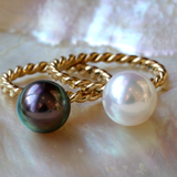 Twisted Band Akoya Pearl Ring By Bree Altman in rings Category