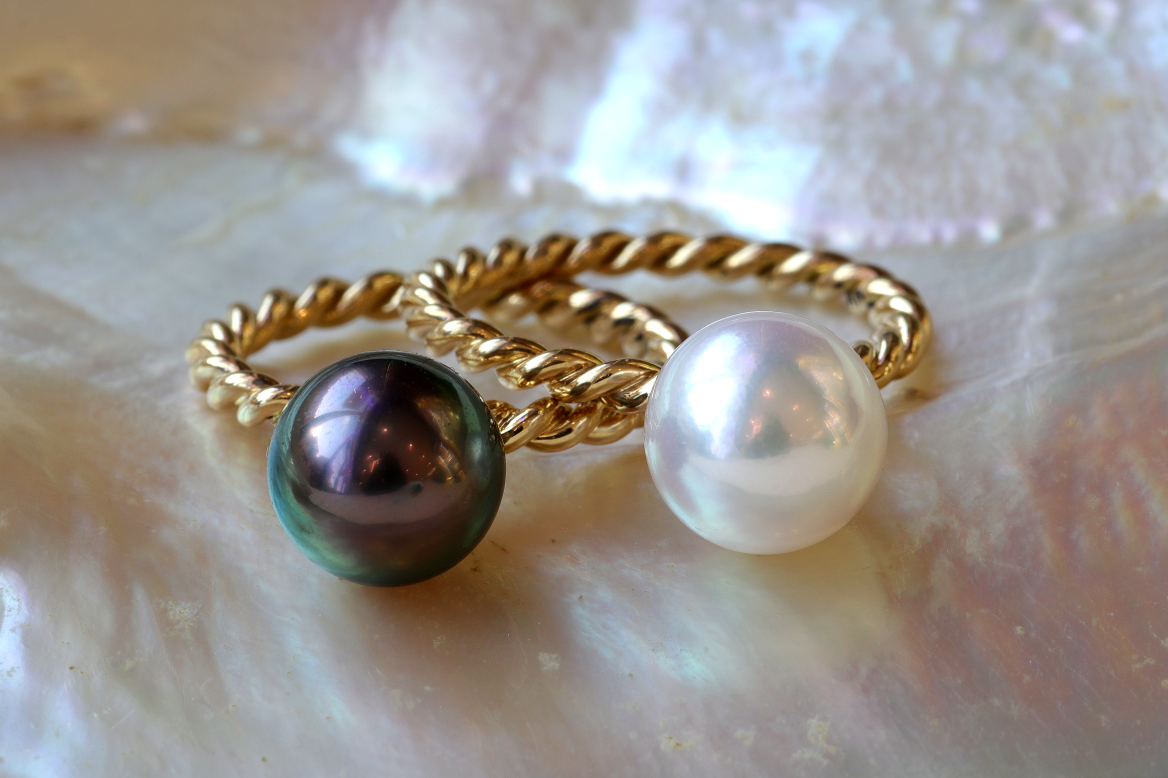 Twisted Band Tahitian Pearl Ring By Bree Altman