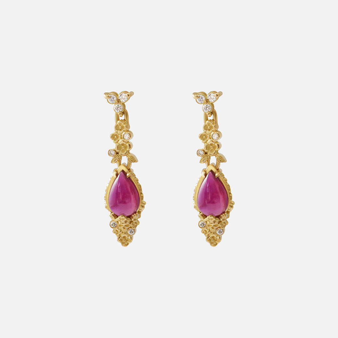 Ruby Skull Drops / Earrings By fitzgerald jewelry in earrings Category