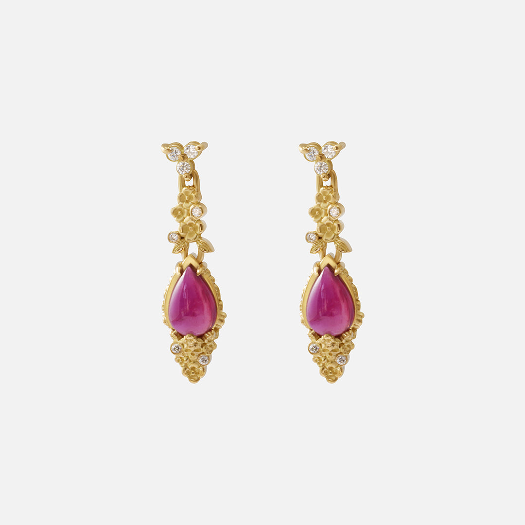 Ruby Skull Drops / Earrings By fitzgerald jewelry