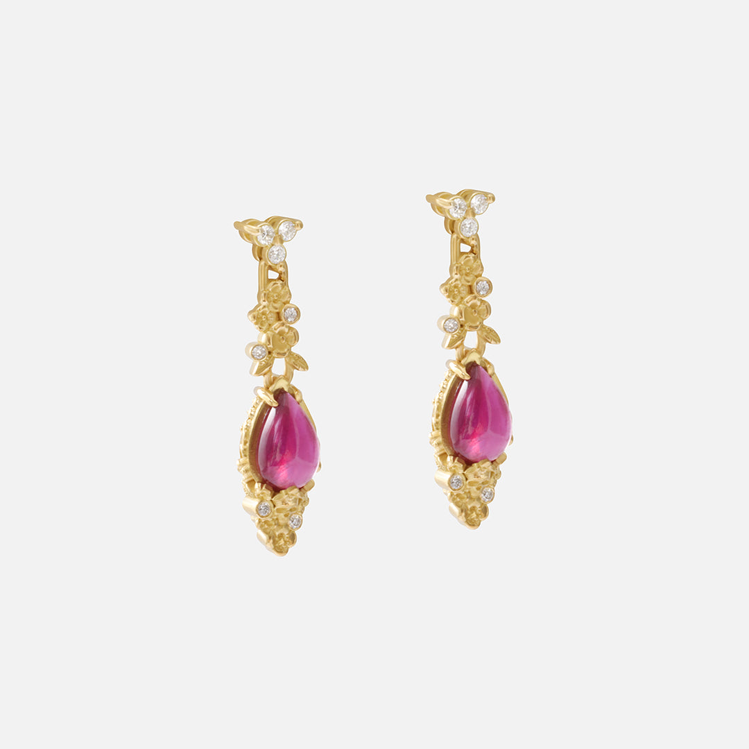 Ruby Skull Drops / Earrings By fitzgerald jewelry in earrings Category