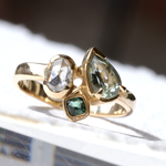 Paraiba and Diamond Droplet / Ring By Kestrel Dillon