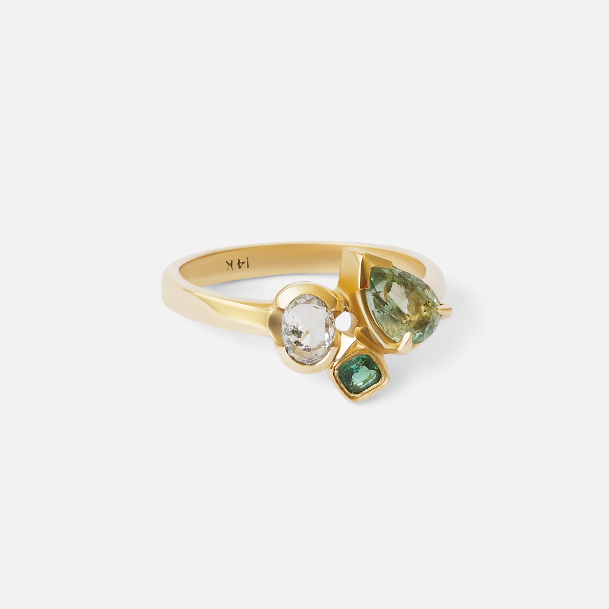 Paraiba and Diamond Droplet / Ring By Kestrel Dillon