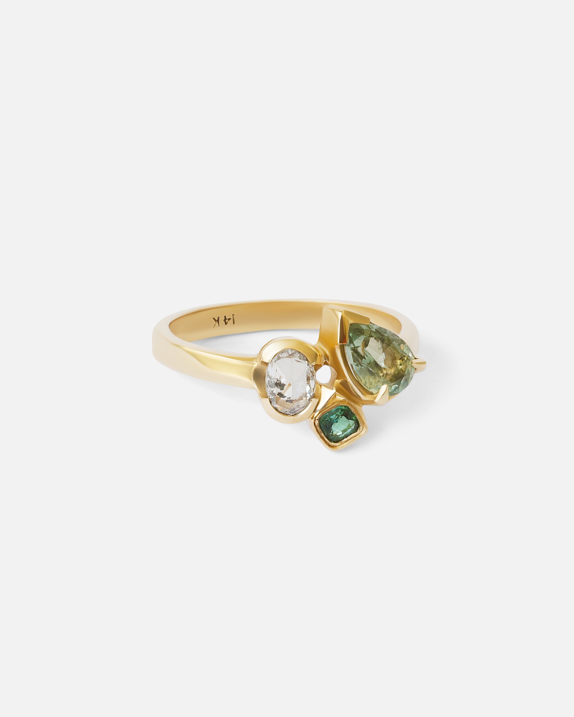 Paraiba and Diamond Droplet / Ring By Kestrel Dillon