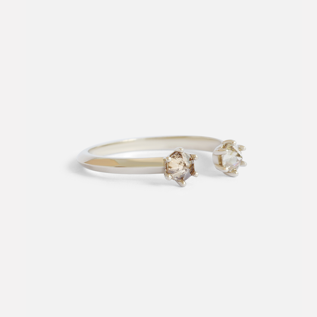 Knight / Salt + Pepper Diamond Ring By fitzgerald jewelry