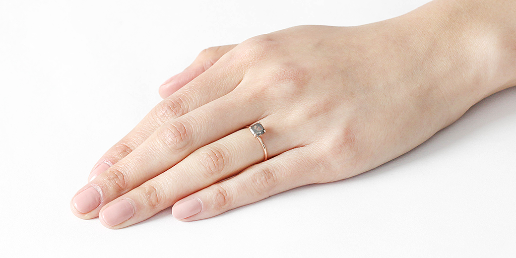 Lara / Cushion Cut Dark Grey Diamond By fitzgerald jewelry in ENGAGEMENT Category