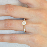 Lara / White Cushion + Pave Ring By fitzgerald jewelry