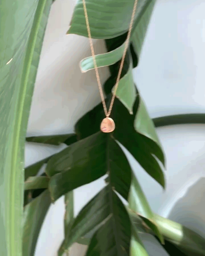Leaf / Small Rose Gold + Rubies Pendant By Hiroyo in pendants Category