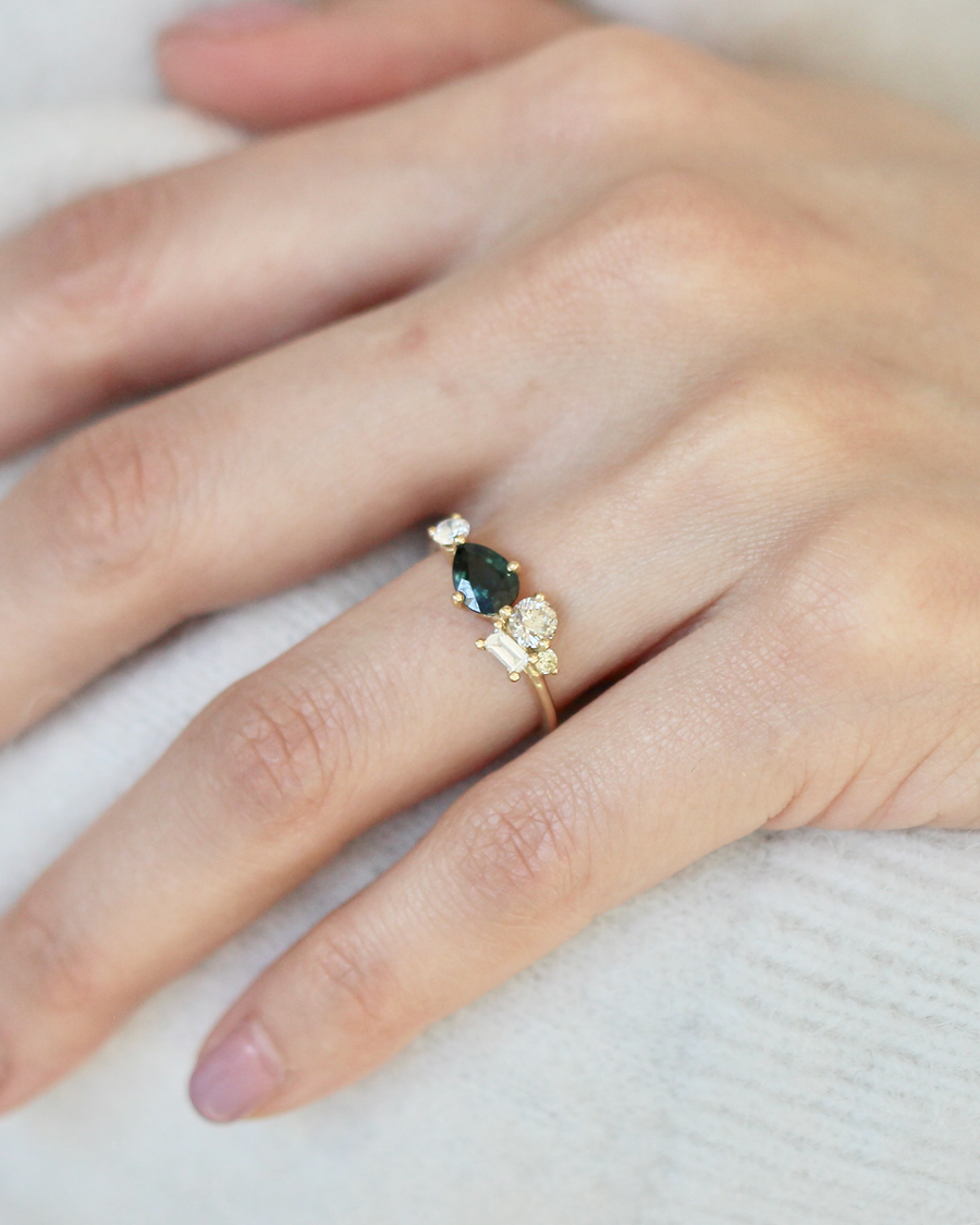 Milky Way / Montana Sapphire By fitzgerald jewelry in ENGAGEMENT Category