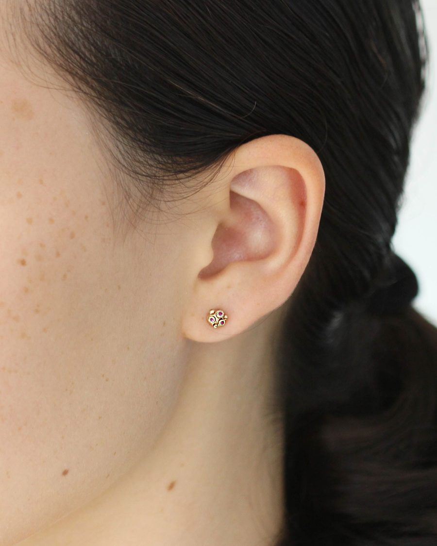 Melee 34A / Ruby Studs By Hiroyo in Earrings Category