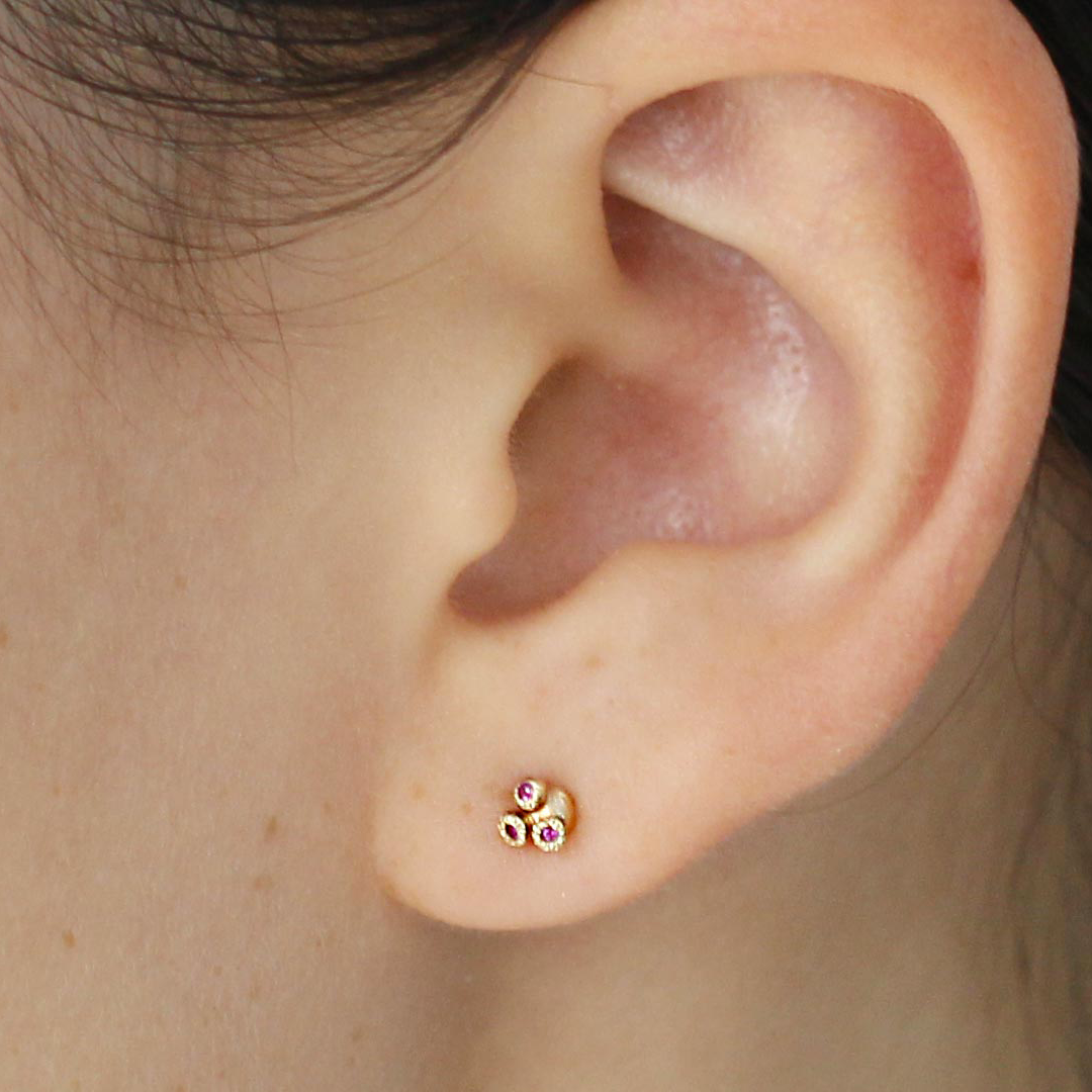 Melee 34B / Ruby Studs By Hiroyo in earrings Category