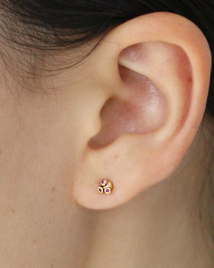 Melee 34B / Ruby Studs By Hiroyo in Earrings Category