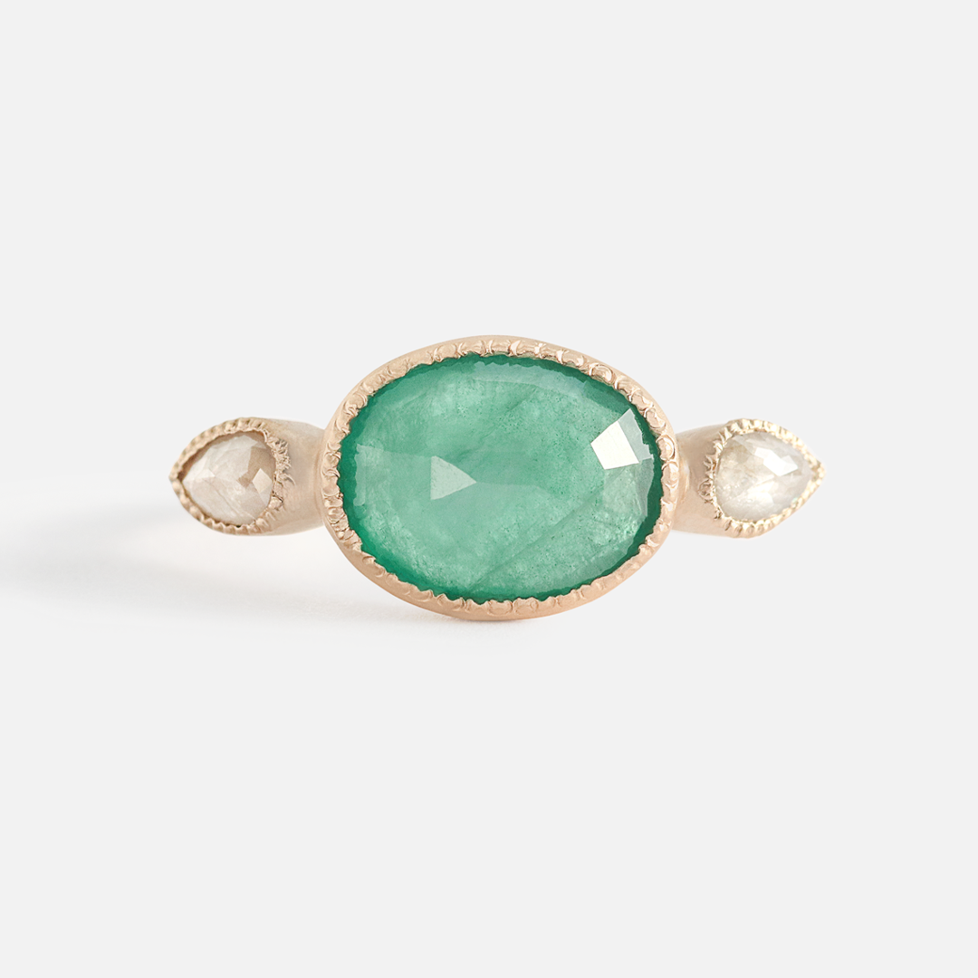 Melee 45 / Emerald + Diamonds By Hiroyo in rings Category