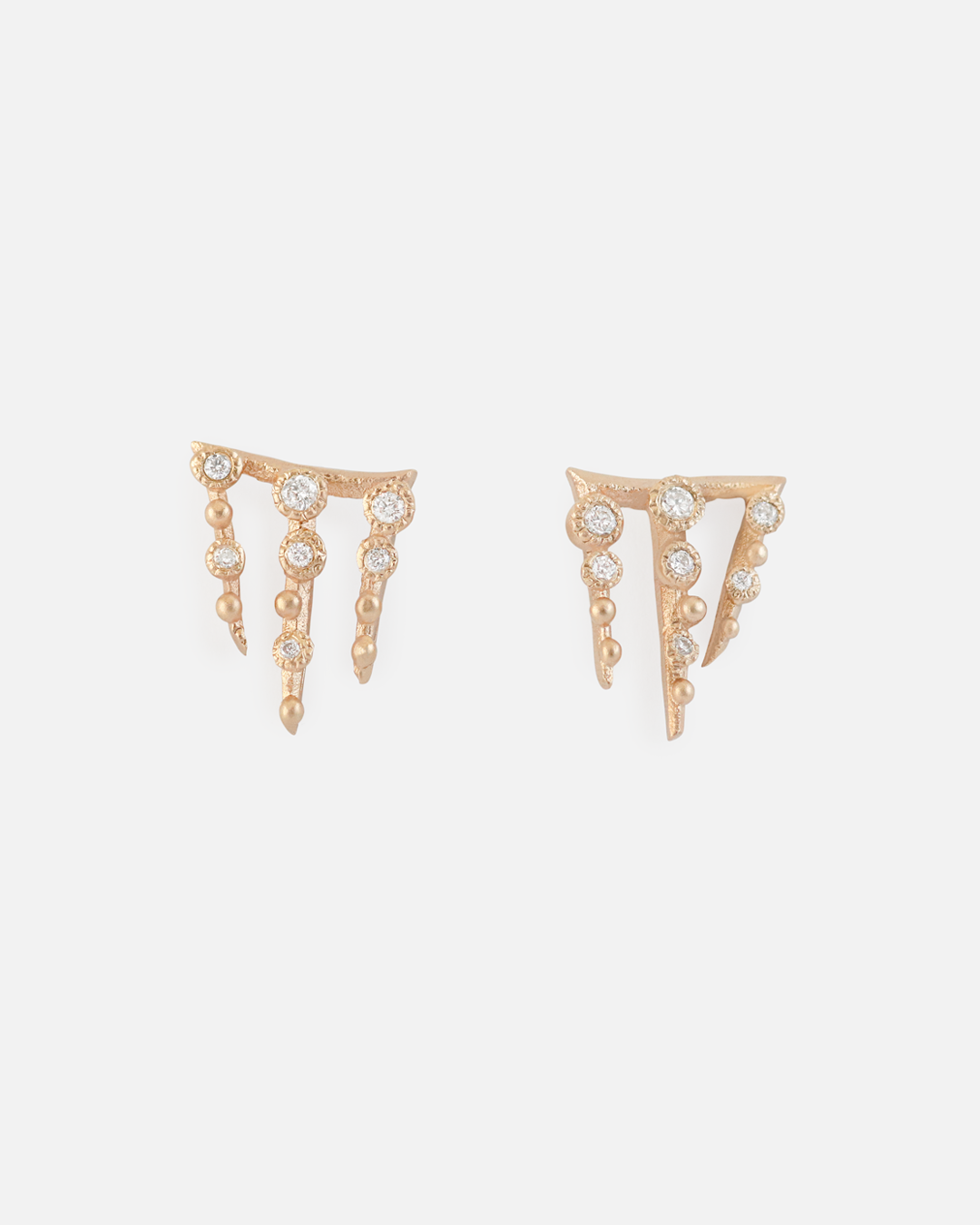 Melee 67 / White Diamond Earrings By Hiroyo