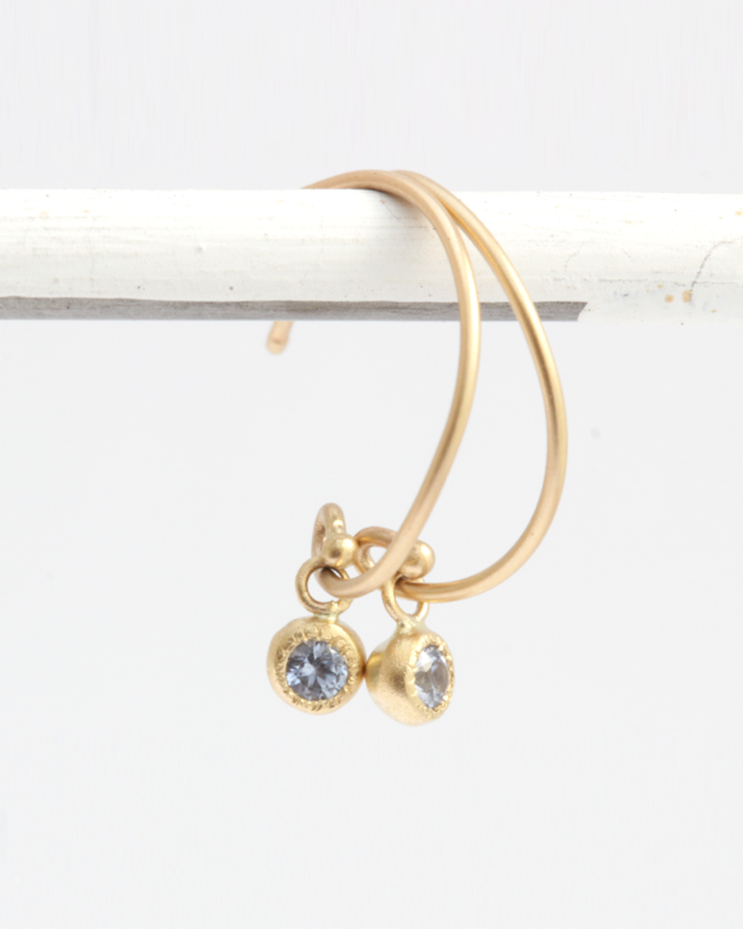 Melee Ball Loop / Light Blue Sapphire By Hiroyo in earrings Category