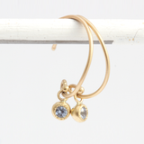 Melee Ball Loop / Light Blue Sapphire By Hiroyo in earrings Category