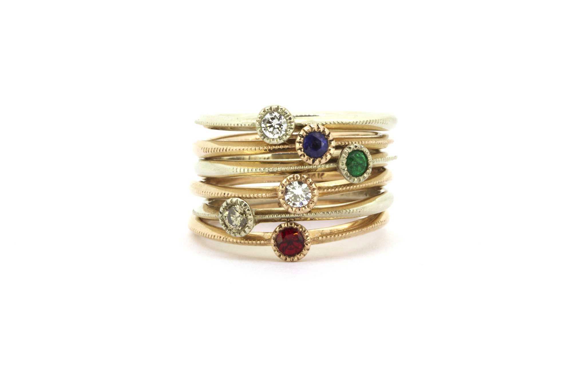 Melee Ball / White Diamond Ring By Hiroyo