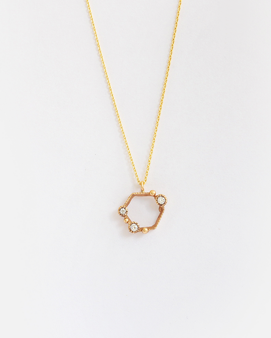 Melee 59 / Hexagon Yellow Gold By Hiroyo in pendants Category