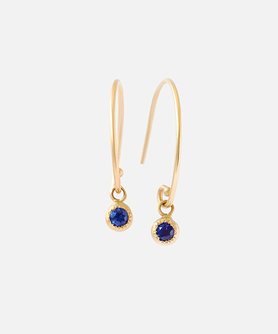 Melee Ball Loop / Sapphire Earrings By Hiroyo