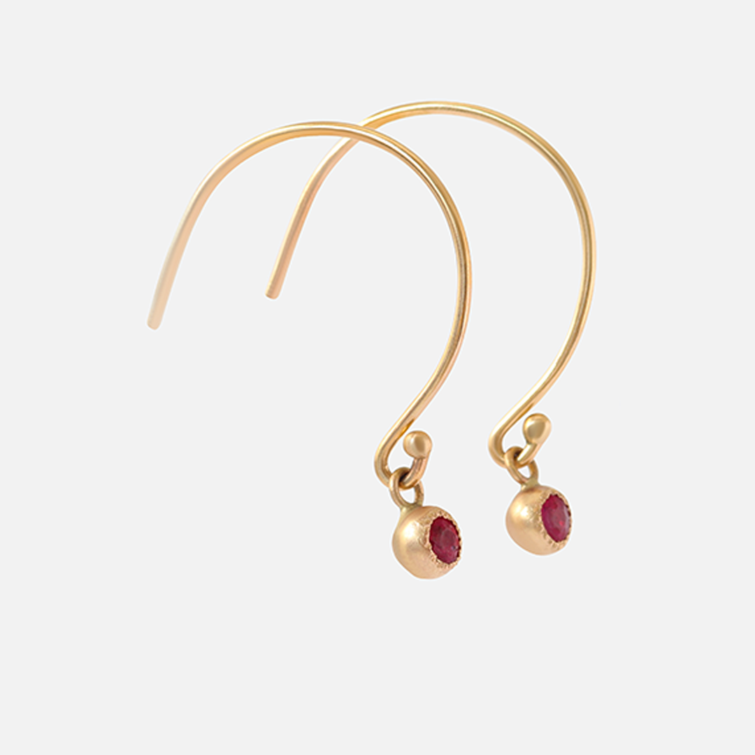 Melee Ball Loop / Ruby By Hiroyo in earrings Category