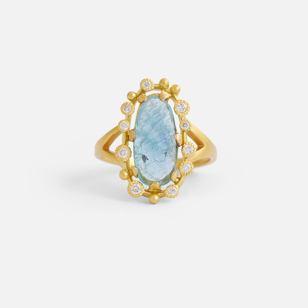 Melee Halo / Aquamarine Ring By Hiroyo in rings Category