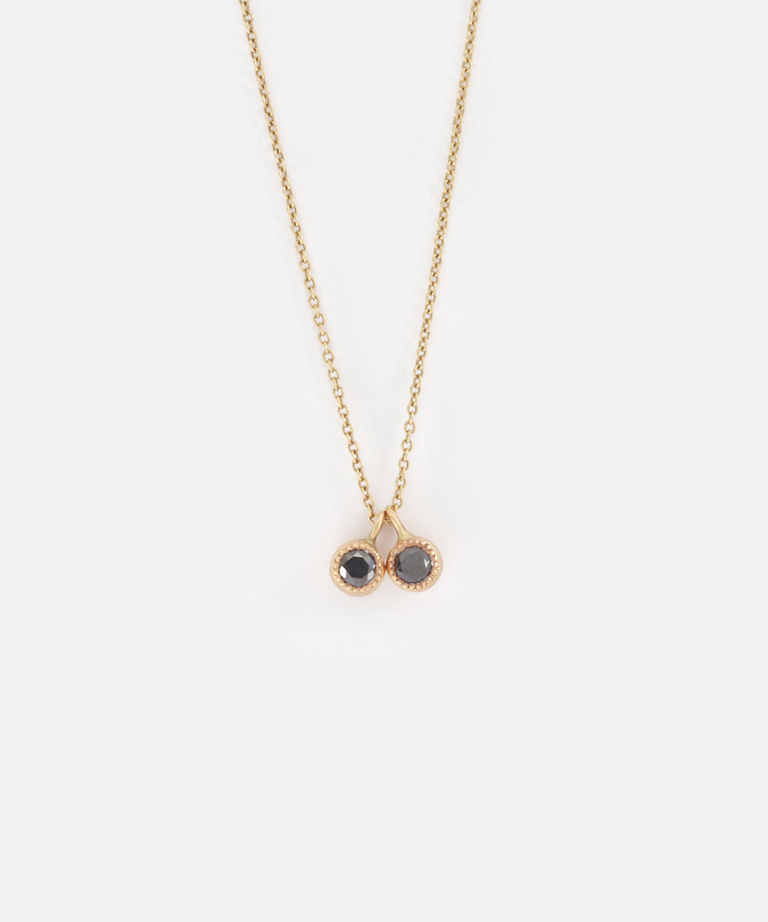 Melee 10 / Double Black Diamonds Pendant By Hiroyo