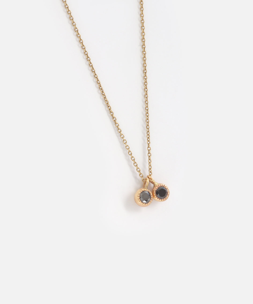 Melee 10 / Double Black Diamonds Pendant By Hiroyo