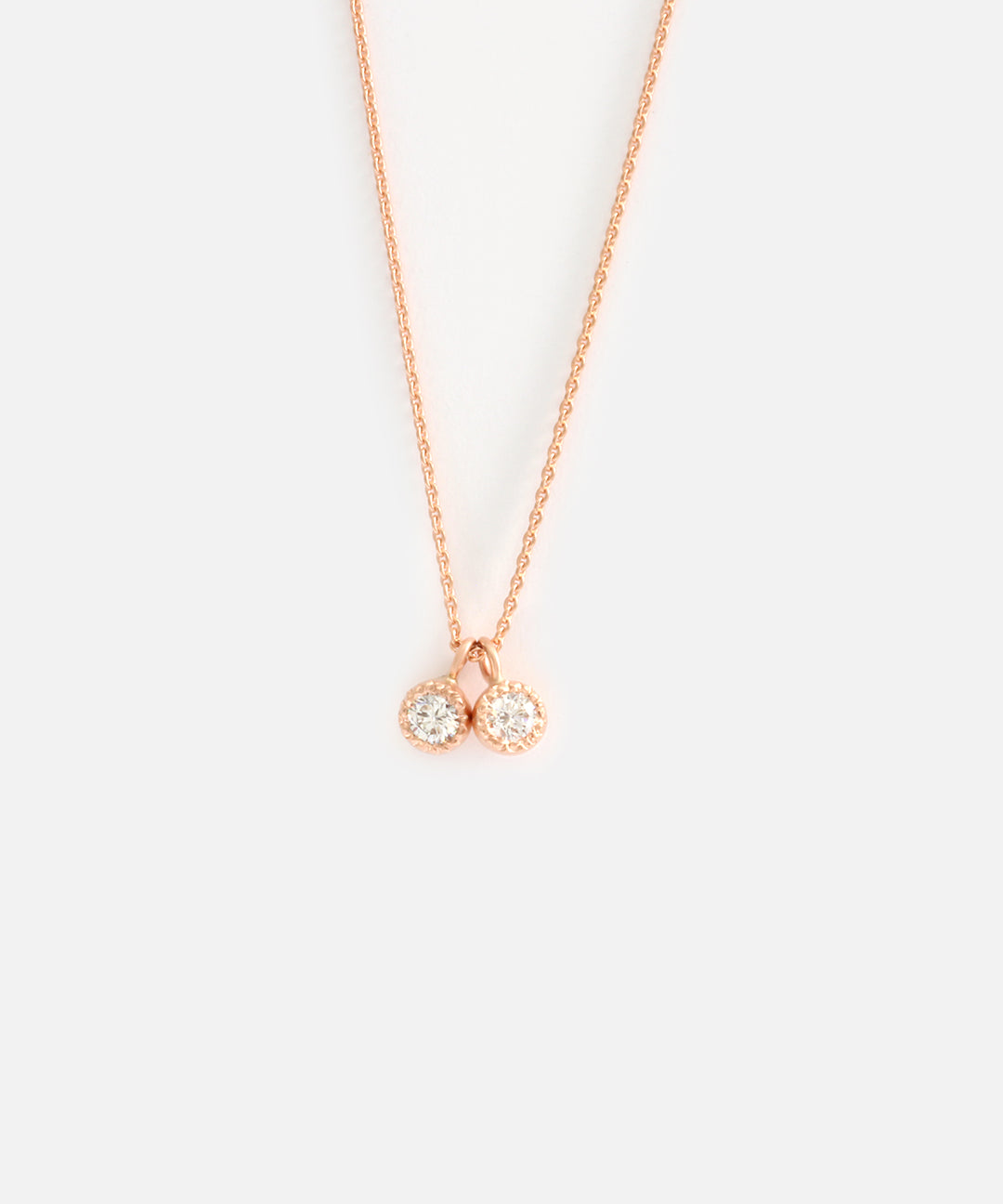 Melee 10 / Double White Diamonds Pendant By Hiroyo