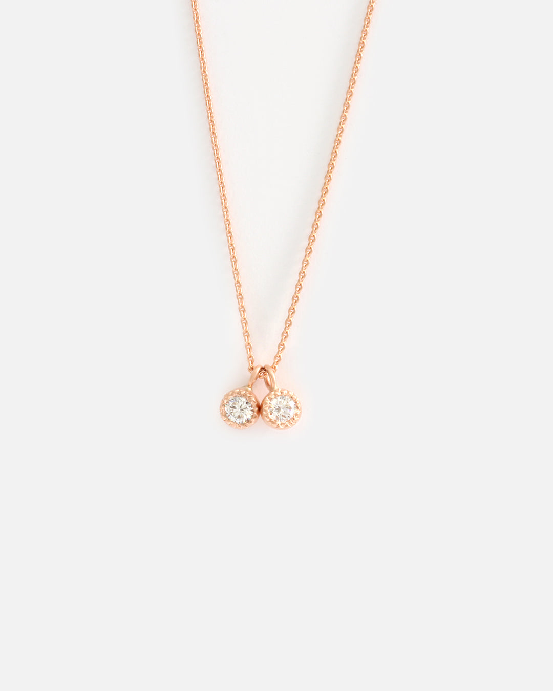 Melee 10 / Double White Diamonds Pendant By Hiroyo