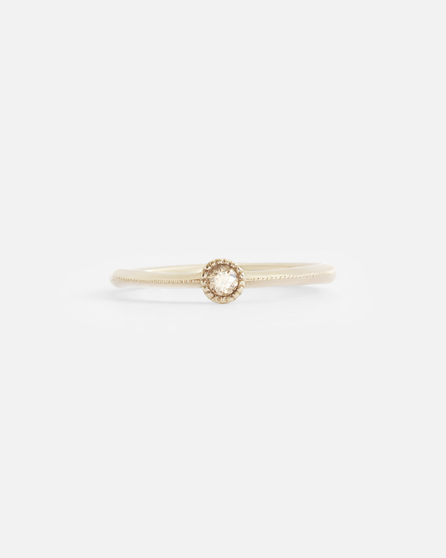 Melee Ball / White Diamond Ring Ready To Ship 14k White Gold in Size 5.25 with Polished Finish By Hiroyo in rings Category