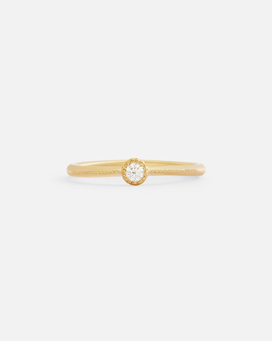 Melee Ball / White Diamond Ring Ready To Ship 14k Yellow Gold in Size 5.25 with Sandblasted Finish By Hiroyo in rings Category