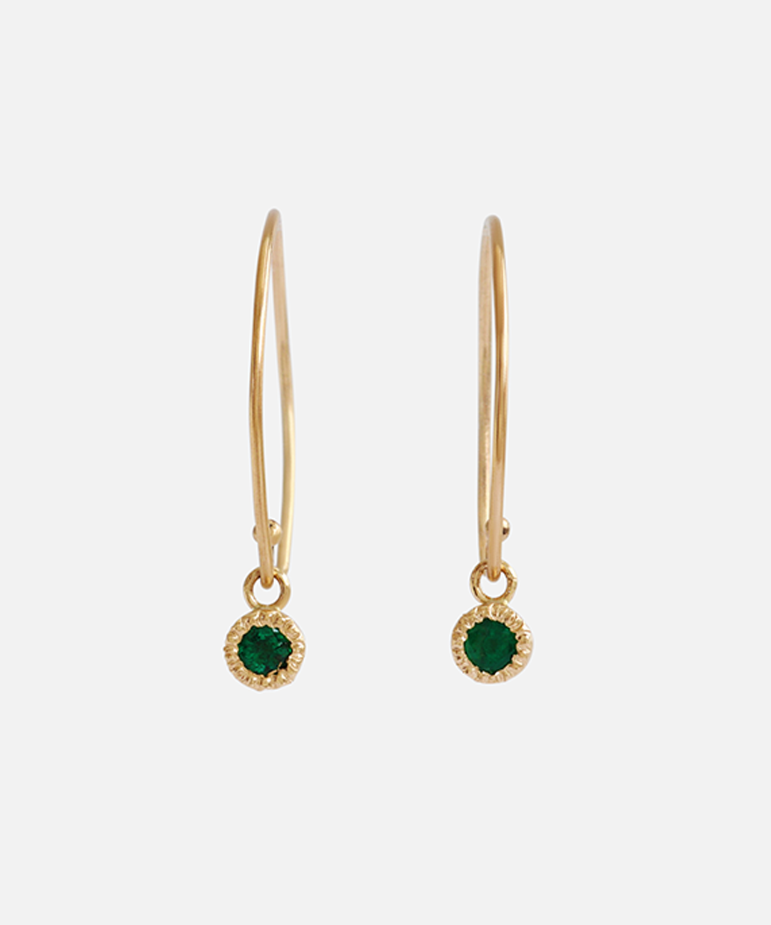 Melee Ball Loop / Emerald Earrings By Hiroyo
