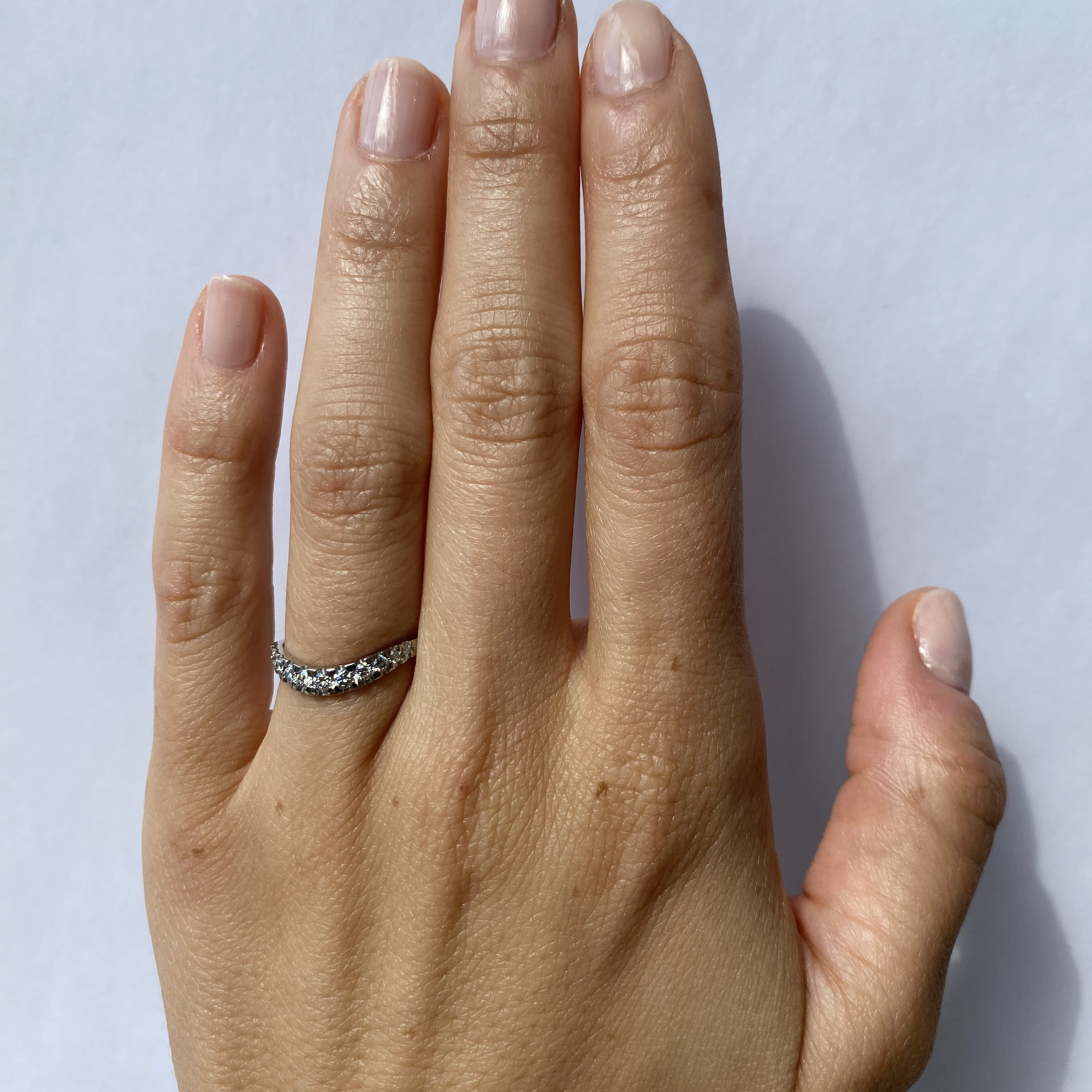 Curved Band / White Diamonds By fitzgerald jewelry in WEDDING Category