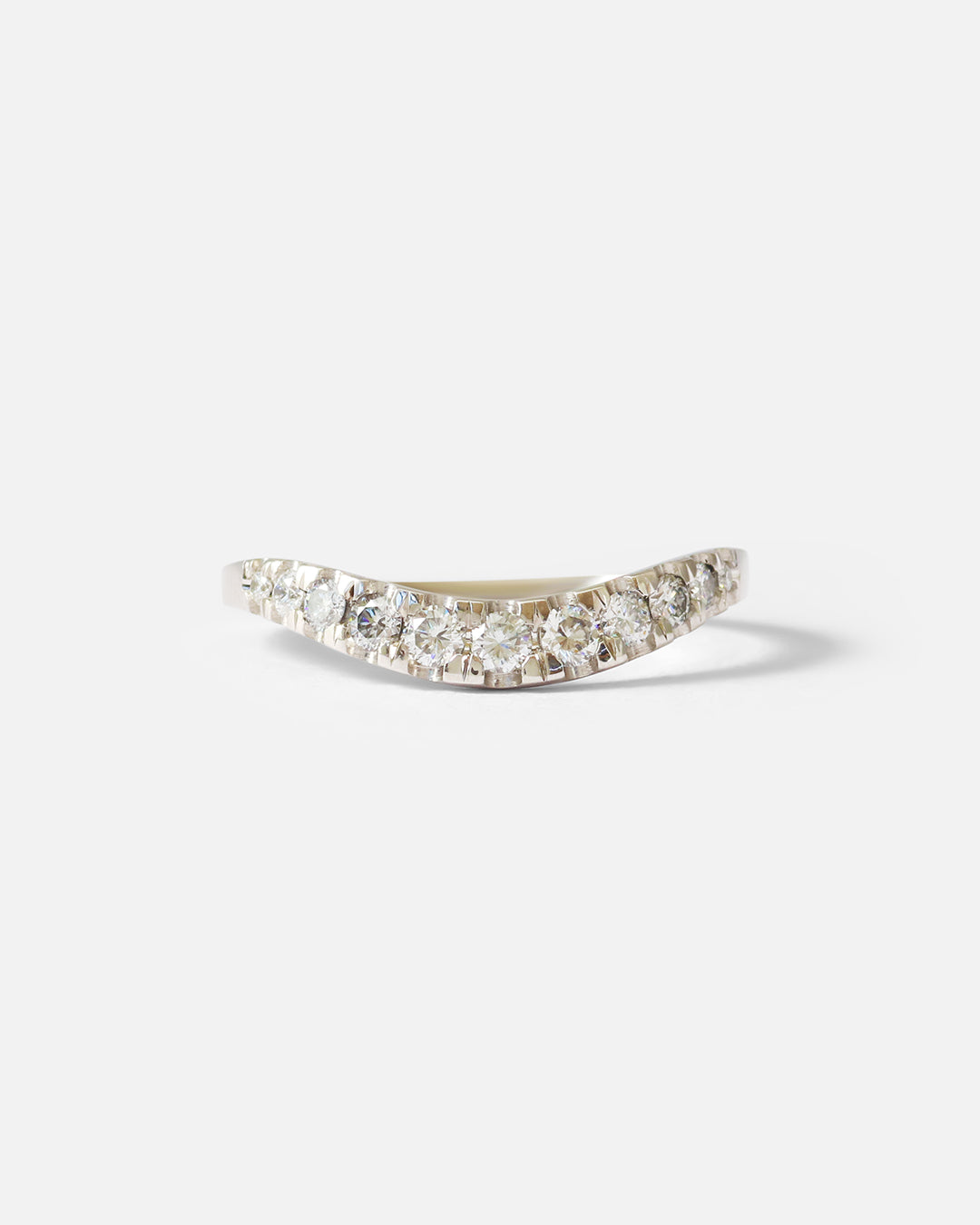 Curved Band / White Diamonds By fitzgerald jewelry in Wedding Bands Category