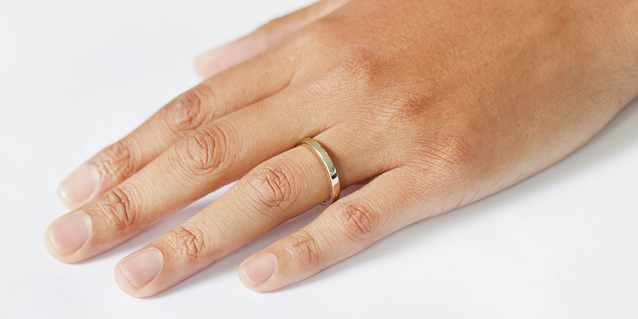 Orbit Band / Standard Large Ready To Ship 18K White Gold in Size 8.5 with Polished Finish By Hiroyo in WEDDING Category