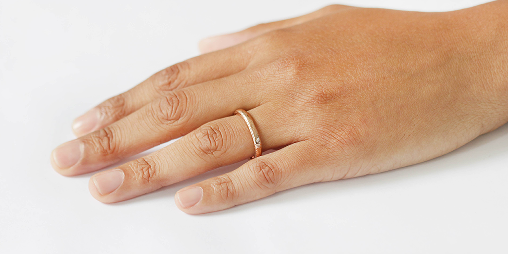 Round Band / 3.25mm Reticulated By fitzgerald jewelry in WEDDING Category