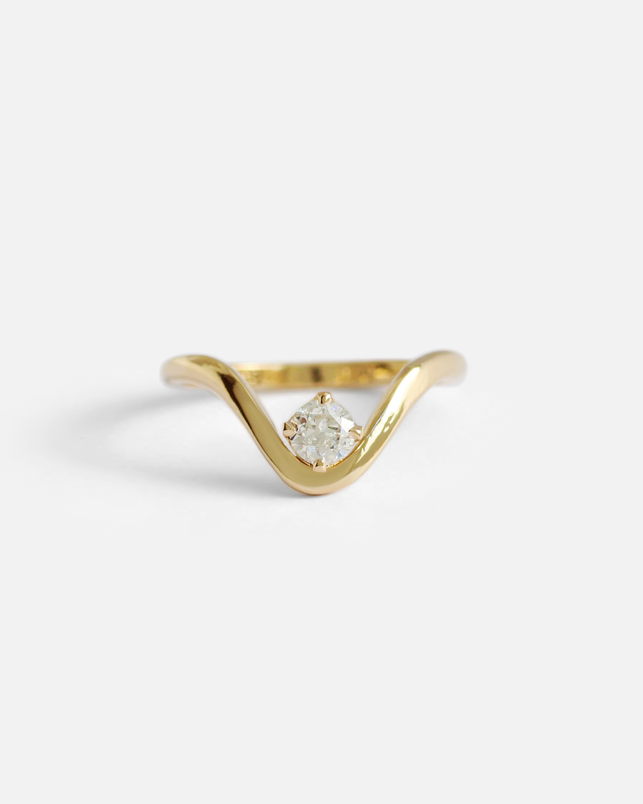 Curved Ring / 0.27ct White Diamond By Nishi in ENGAGEMENT Category