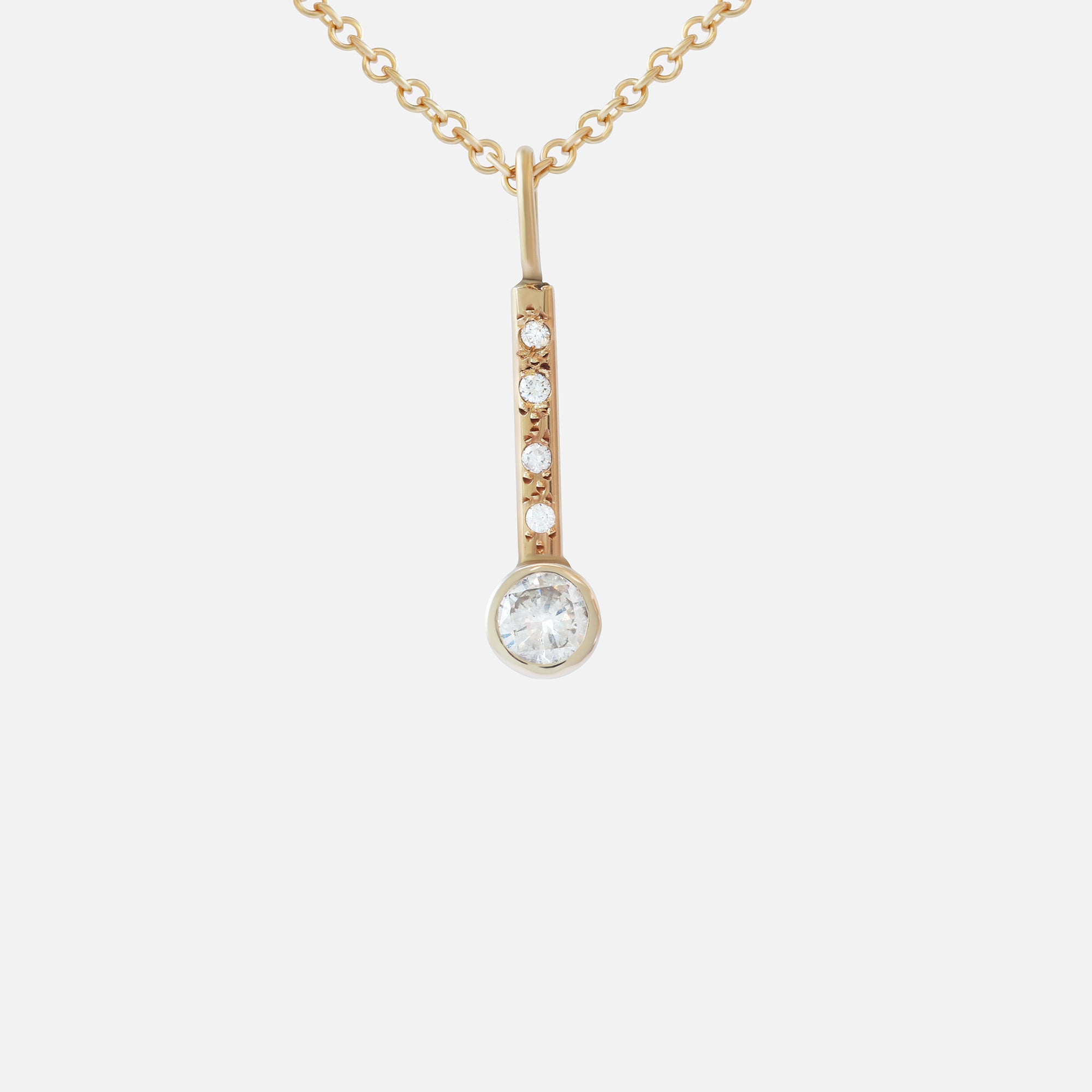 Bezel Stick / Diamond Necklace By Nishi in pendants Category