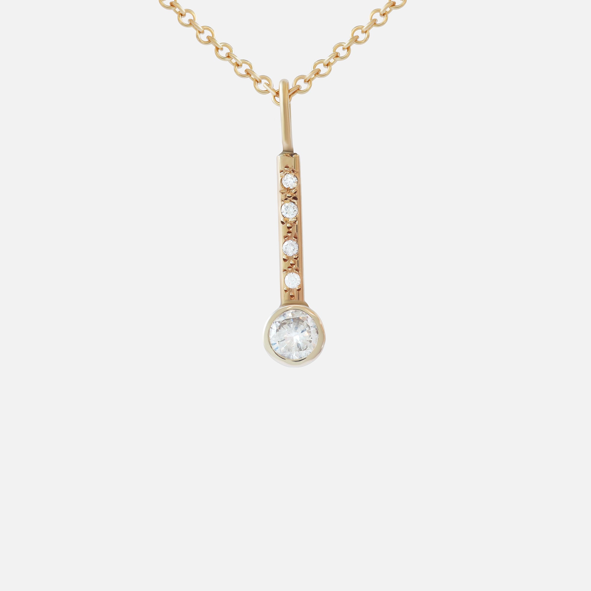 Bezel Stick / Diamond Necklace By Nishi