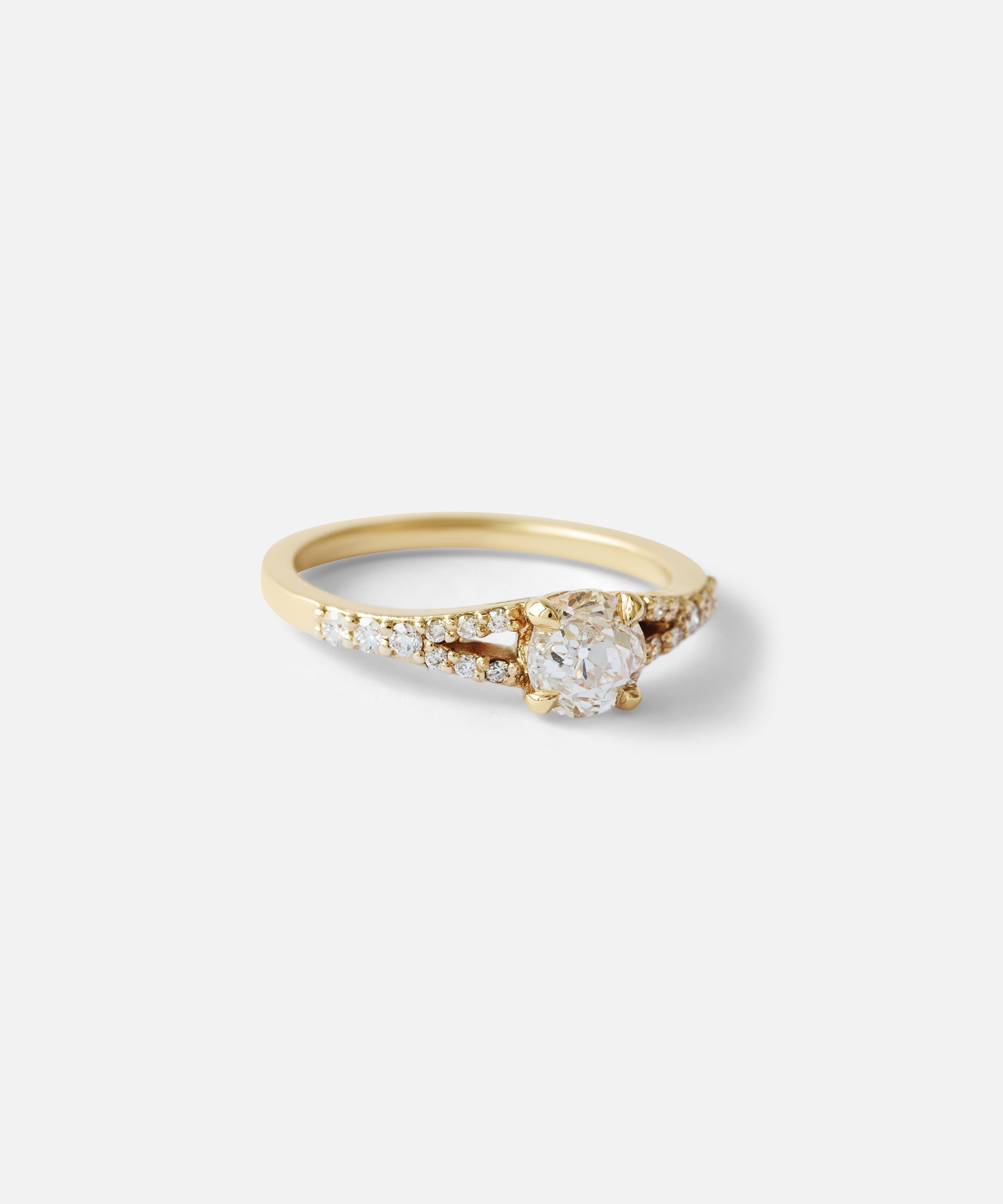 Old European Cut Diamond / Split Shank Ring By Nishi