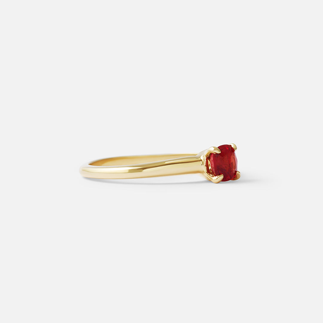 Solitaire Ring / Red Spinel By Nishi