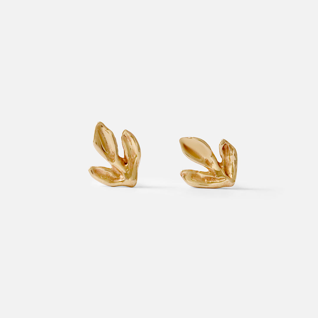 Leaf / Yellow Studs By O Channell Designs