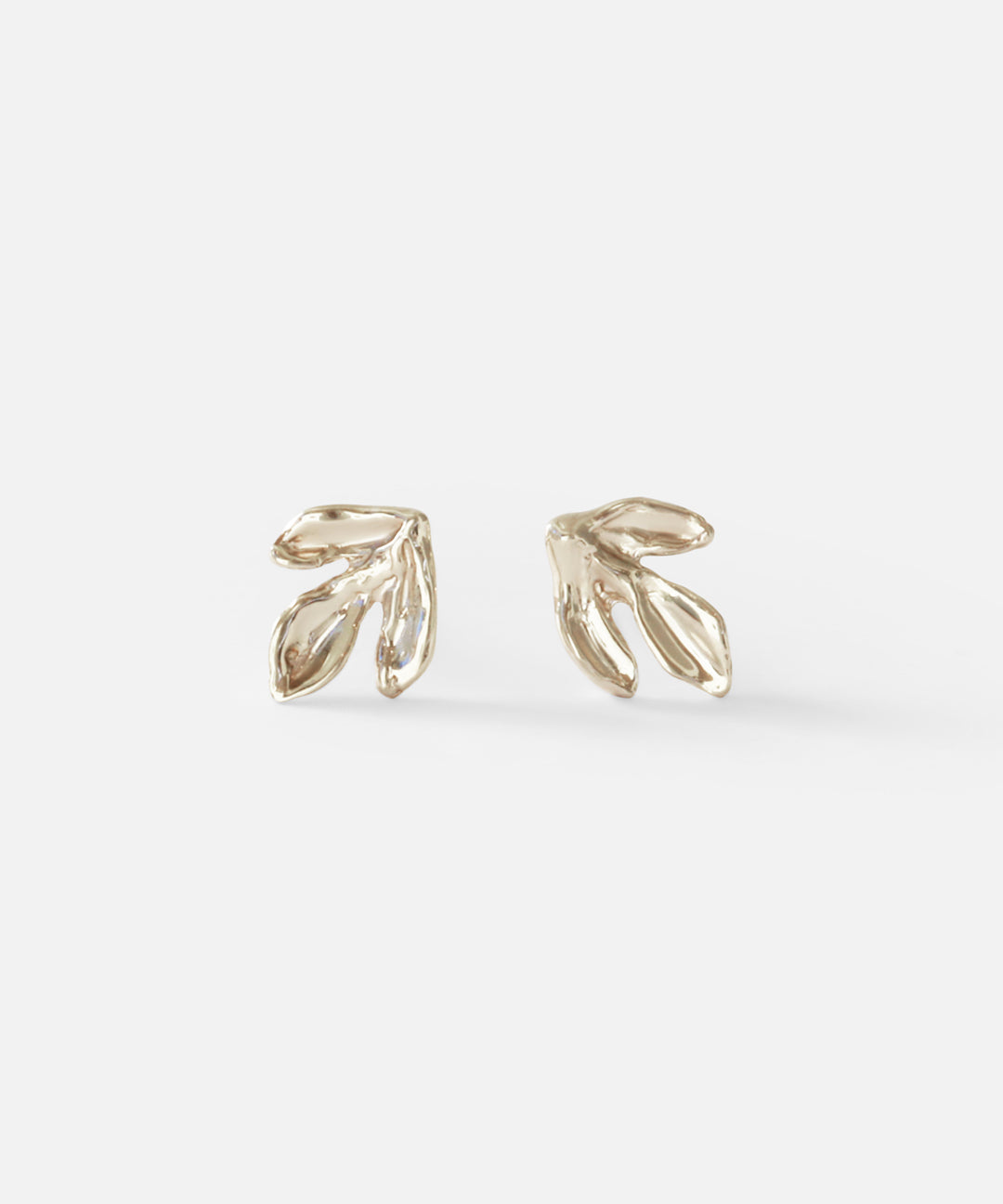 Leaf / White Studs By O Channell Designs