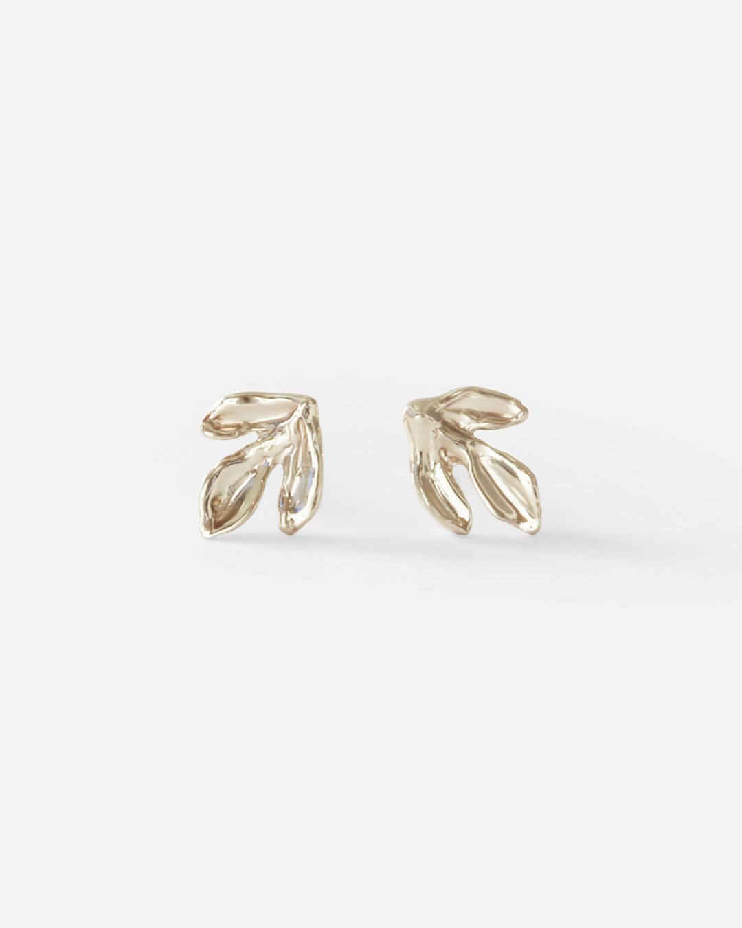 Leaf / White Studs By O Channell Designs