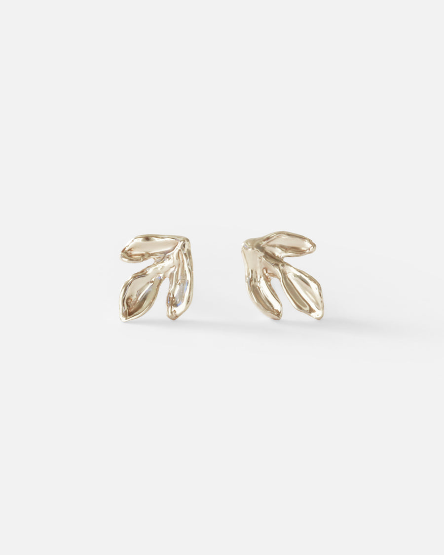 Leaf / White Studs By O Channell Designs in earrings Category