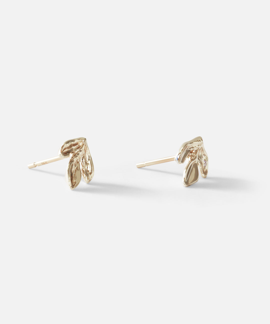 Leaf / White Studs By O Channell Designs